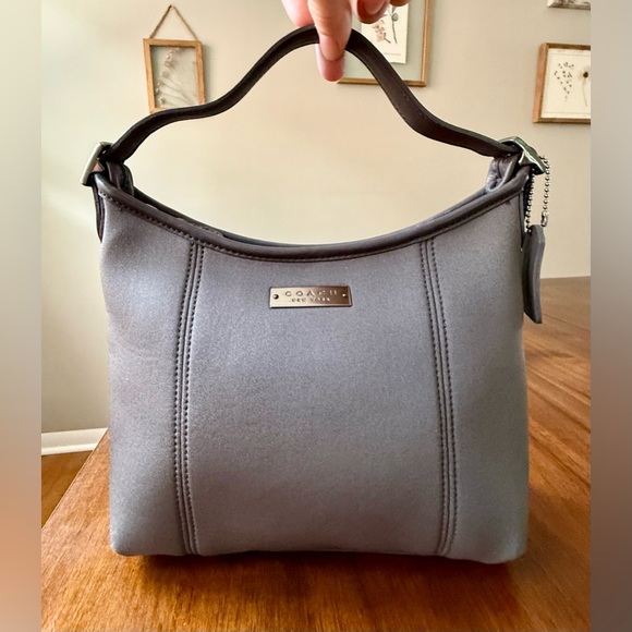 Vintage Coach Neo Crescent Bag Gray Made in Mexico - Picture 3 of 11